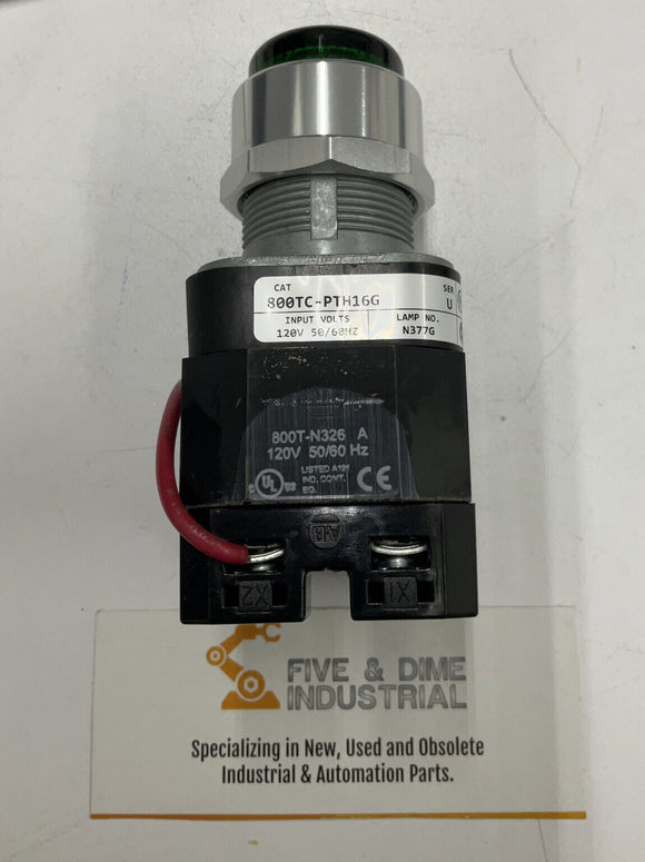 Allen Bradley 800TC-PTH16G 30mm Green Pilot Light