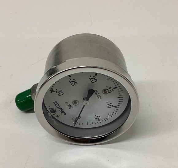 Reotemp PC25S1A4P90-D-T  2-1/2''  0-30 IN-H2O Gauge 1/4'' Npt