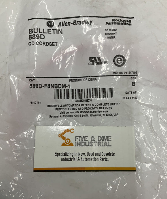 Allen Bradley  889D-F8NBDM-1 QD Cordset 30 AC/DC 2A