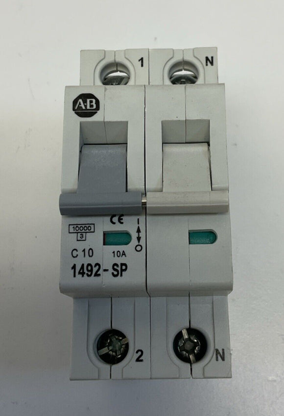 Allen Bradley 1492-SP1C100-N Circuit Breaker 10A  Ser C. 240V DIN Mount