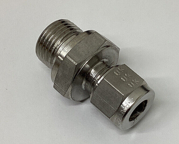 Parker M8MSC3/8R-316 Stainless 8MM to A-Lock Male Fitting
