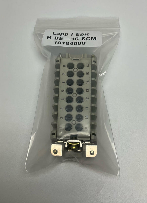 Lapp Epic  H-BE-16-SCM /  10184000 16+PE  16-Pin Connector for Male Pins