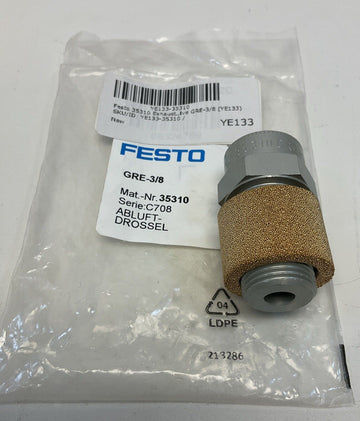 Festo 35310 Exhaust Air Flow Control Valve GRE-3/8 - 0