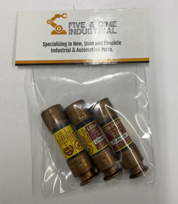Bussmann  LPN RK-4SP Low Peak Fuses 4A 250VAC. Lot of 3