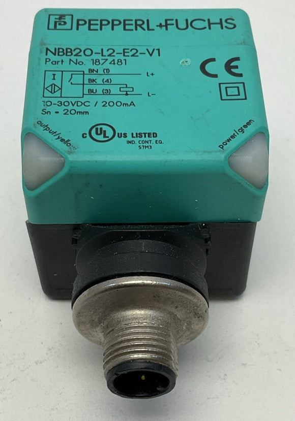 Pepperl Fuchs 187481 Proximity Sensor Switch NBB2O-L2-E2-V1, 130VDC, Sense 20mm