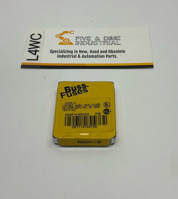 Cooper Bussmann  AGX-2 Glass Fuses 125/250 VAC 2-Amp 5-Pack