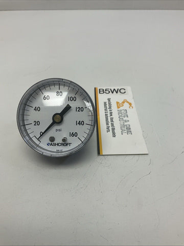 Ashcroft 20W1005PH-02B 2-1/2'' Steel Case Gauge 160PSI, 1/4'' NPT, Brass