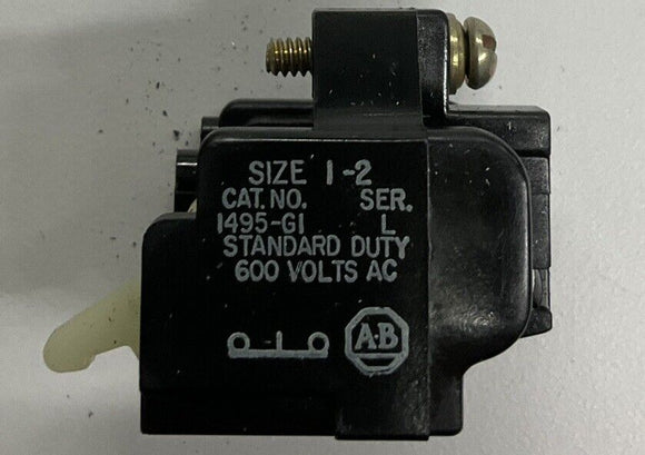 Allen Bradley 1495-G1 Size 1 & 2 Auxiliary Contact Blcok N.C.