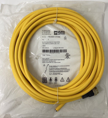 Murr 7700-A5001-U1D1000 Mini 7/8'' 5-Pole Male Cable 10 Meters