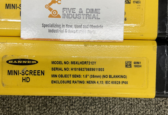 Banner MSXLHDE7212Y Safety Long Range Curtain Set