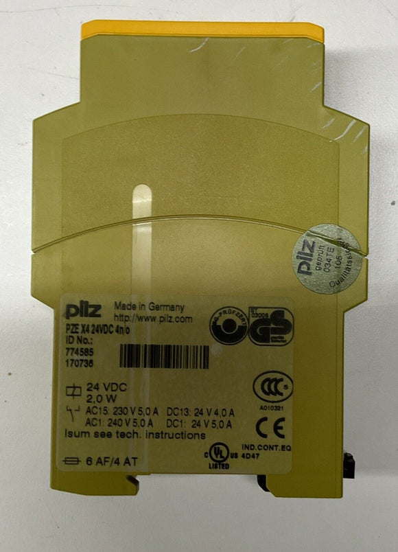 Pilz PZEX424VDC-4n/o / 774585 24VDC Safety Relay