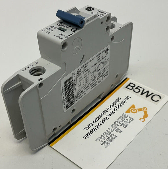 Allen Bradley  1489-A1D010  1 Amp 1 Pole Circuit Breaker  48 VDC,  277 VAC