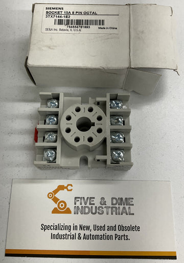 Siemens 3TX7144-1E2 Relay Socket 8 Pin Octal 15A Din Mount