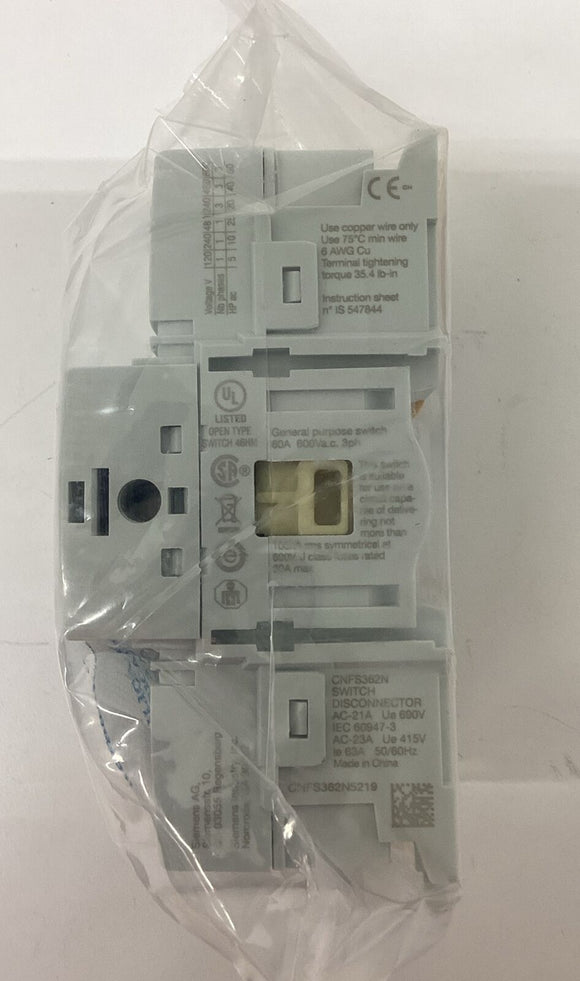 Siemens CNFS362N 3-Pole Non Fusible Disconnector Switch 60A