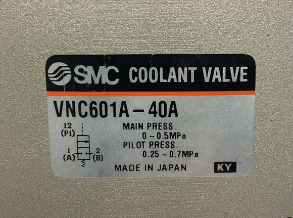 SMC VNC601A-40A 2-Way Valve for Coolant, Oil or Air
