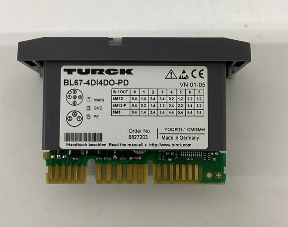 Turck BL67-4DI4DO-PD Input Output Module 6827203
