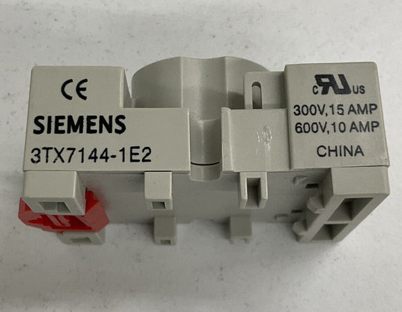 Siemens 3TX7144-1E2 Relay Socket 8 Pin Octal 15A Din Mount