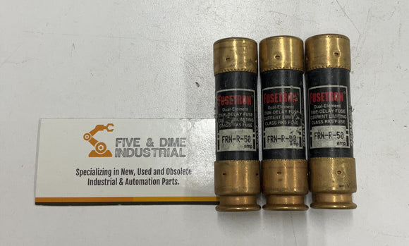 Bussmann  FRN-R-50 Fusetron Fuses Dual Element  50A 250V  Lot of 3
