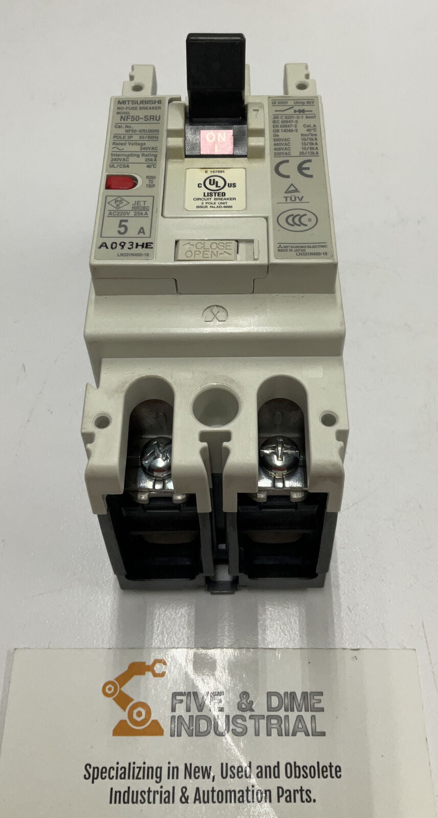 Mitsubishi NF50SRU 2 Pole 5 Amp Circuit Breaker Protector Five and