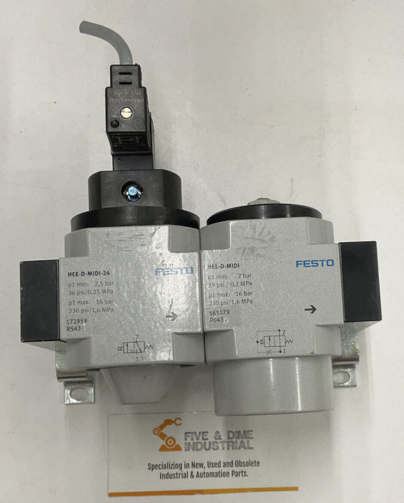 Festo HEE-D-Midi-24 / Held-Midi Pneumatic Valve Assembly w/Shut Off Valve