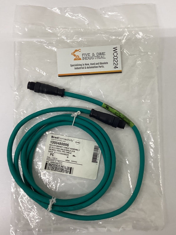 Brad Harrison 1300480096 M12  Male/Male Ethernet Cable 2 Meters