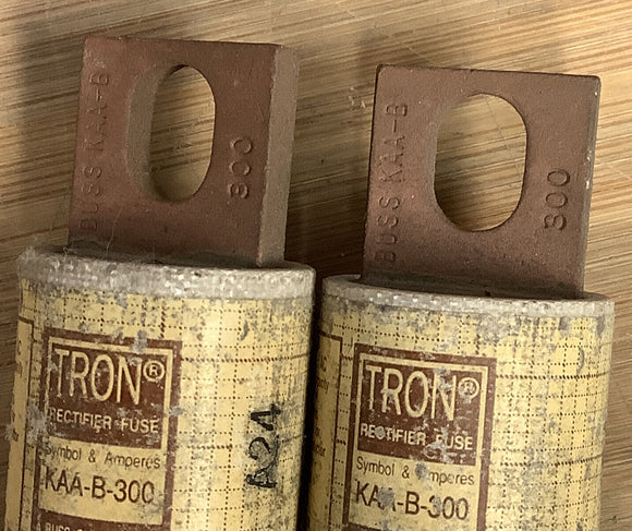 Bussmann KAA-B-300 Lot of (2) Tron Rectifier Fuses