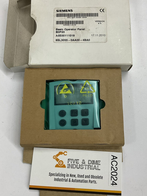 Siemens 6SL3055-0AA00-4BA0 Basic Operator Panel BOP20
