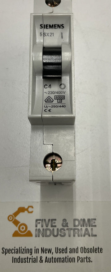 Siemens 5SX21-C4 Circuit Breaker 1-Pole 4 Amp Din Mount - 0