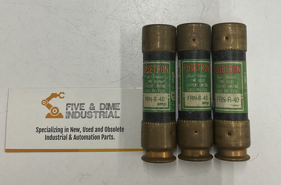 Bussmann Fusetron FRN-R-40 Dual Element Time Delay 40A 250V. Lot of 3