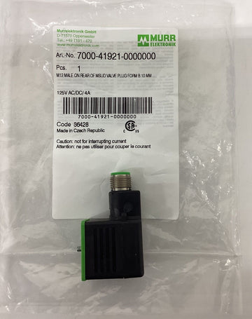 Murr 7000-41921-0000000 M12 Male x MSUD Valve Plug