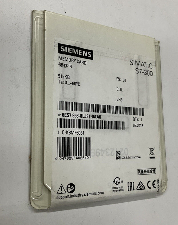 Siemens 6ES7-953-8LJ31-0AA0 512KB Memory Card