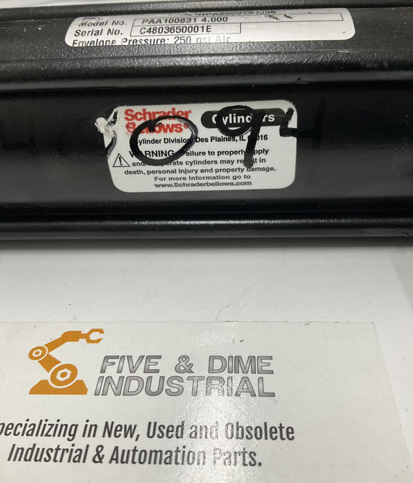 Schrader Bellows PAA100831 4.000 Pneumatic Cylinder Bore 250 Psi