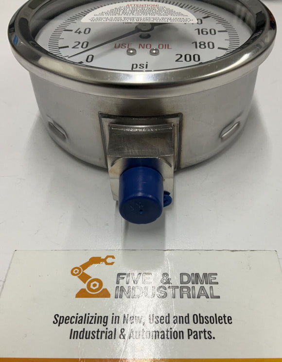 Wika 50208969 Lower Mount Gauge 232.53 4 200 Psi 1/4 Npt LM