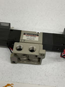 SMC VZ3440 24 Vdc Solenoid Valve w/ Base-3