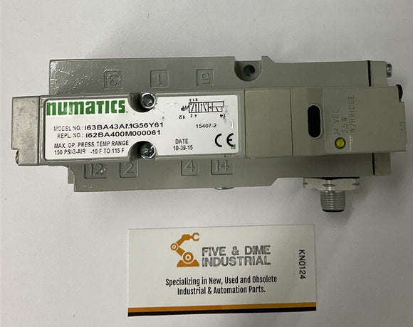 Numatics I63BA43AMG56Y61  I62BA400M000061 Solenoid  Valve with Base