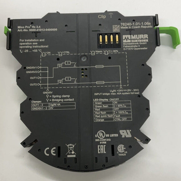 Murr 9000-41012-0400000 4A 2-Channel Mico-Pro Circuit Protection Module