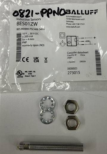 Balluff BES M08M1-PSC40B-S49G Inductive Sensor 10-30vdc Sense 4mm - 0