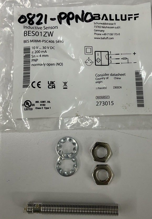 Balluff BES M08M1-PSC40B-S49G Inductive Sensor 10-30vdc Sense 4mm