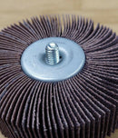 Merit Mini Flap Wheels 3" X 1" w/ 1/4" 20 Thread 80 Grit Box of (10)-5