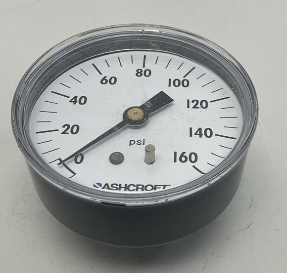Ashcroft 25W1005-H-02B 2-1/2'' Steel Gauge 160 PSI, Brass Socket, 1/4'' NPT
