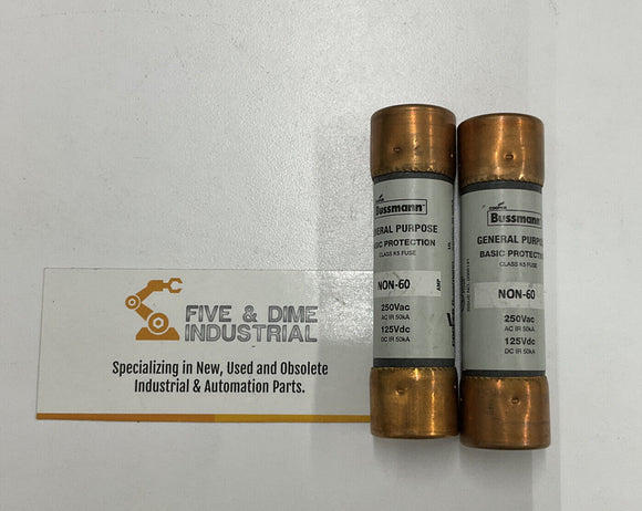Bussmann Lot of 2 Fuses Non-60 Series 60A 250V