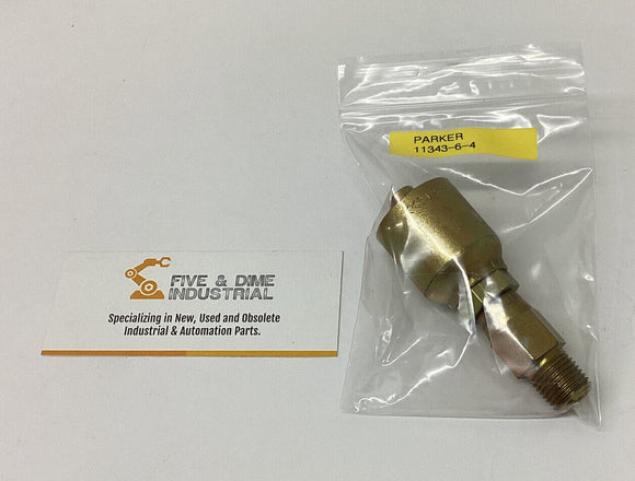 Parker 11343-6-4 Crimp Hose Fitting 1/4" NPT Swivel x 3/8" Hose