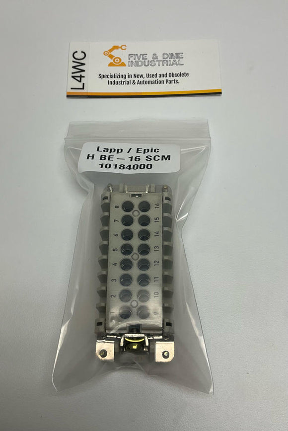 Lapp Epic  H-BE-16-SCM /  10184000 16+PE  16-Pin Connector for Male Pins