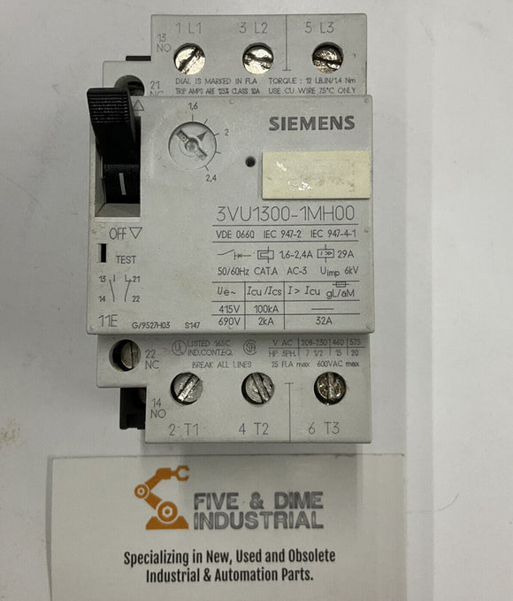 Siemens 3VU1300-1MH00 Circuit Breaker 1.6-2.4A