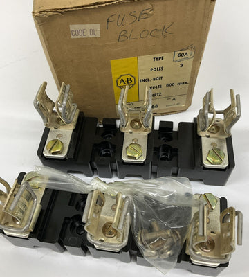 Allen Bradley 1491-N266 Ser. A Fuse Block 60A Class H&J Fuse 600V 3 Pole - 0