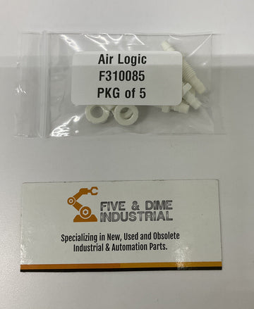 Air Logic F310085  Nylon 1/8'' Barbs Bulkhead Fitting 5-Pack