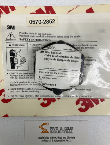 3M Disc Pad Hub 45205 2-1/2 Angle Grinder Rotary Sander 5/8-11 - 0