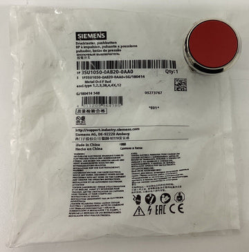 Siemens 35U1050-0AB20-0AA0 Red Push Button - 0