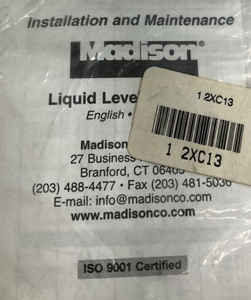 Madison  1 2XC13 100 PSI Liquid Level Switch