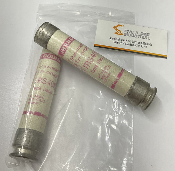 Gould Shawmut TRS40R Tri-onic Lot Of (2) Time Delay Fuses 40A